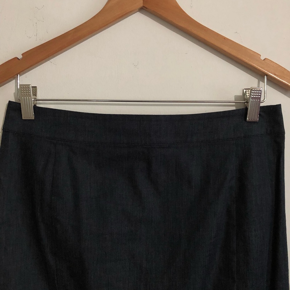 Loft | COTTON Dark Chambray Skirt - Picture 2 of 5